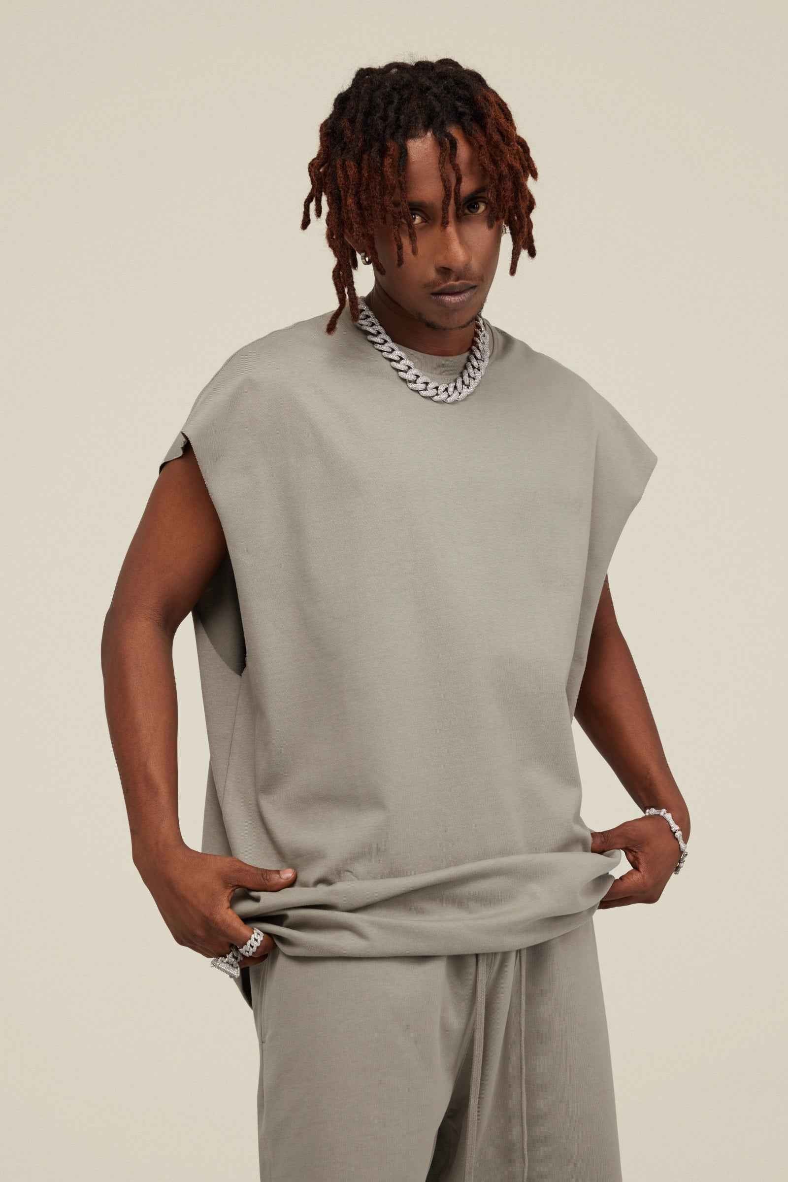 305GSM Unisex Earth-Tone Muscle Tee