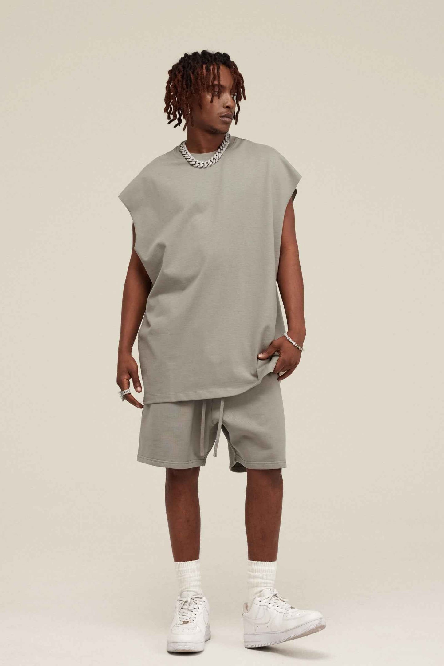 305GSM Unisex Earth-Tone Muscle Tee