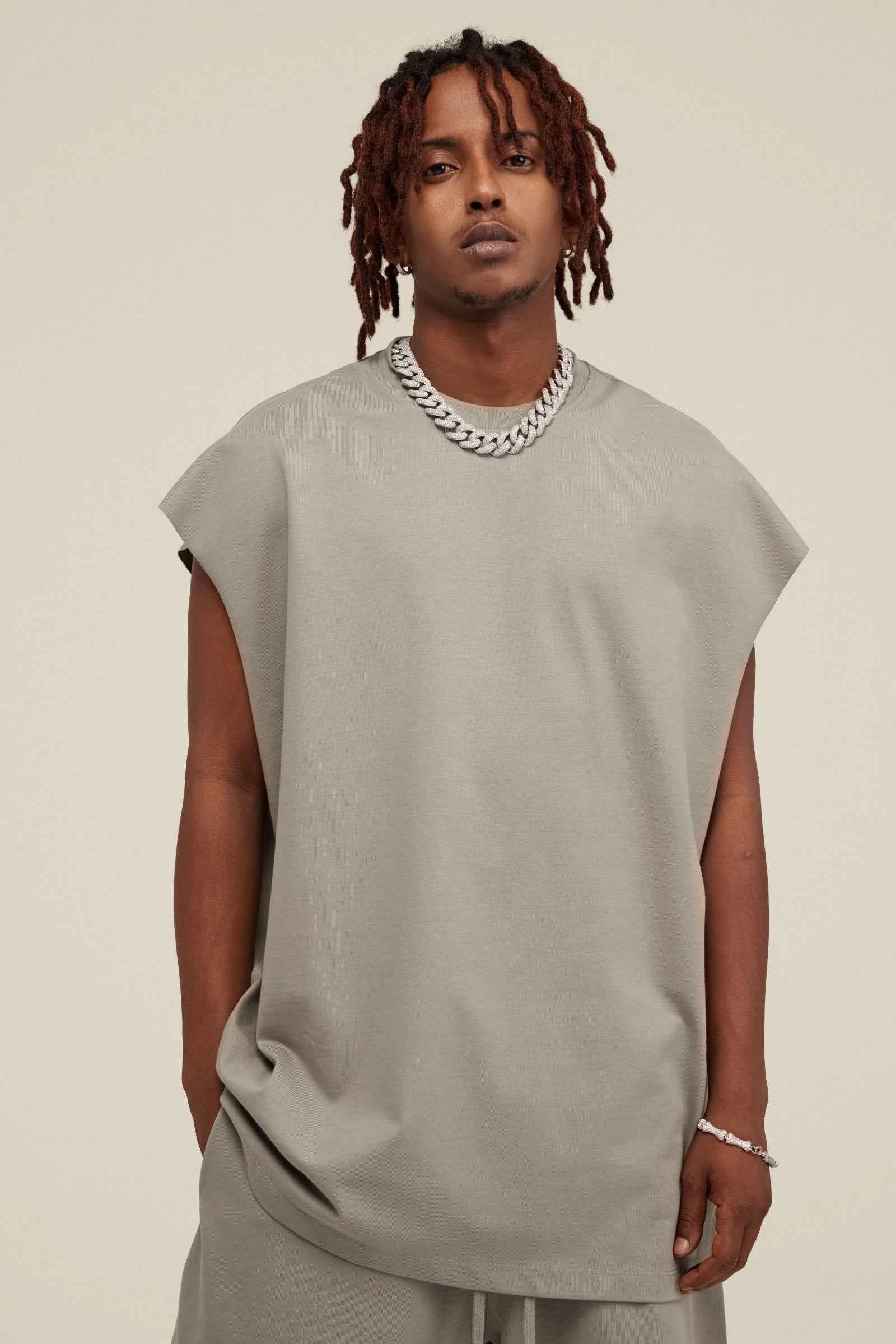 305GSM Unisex Earth-Tone Muscle Tee