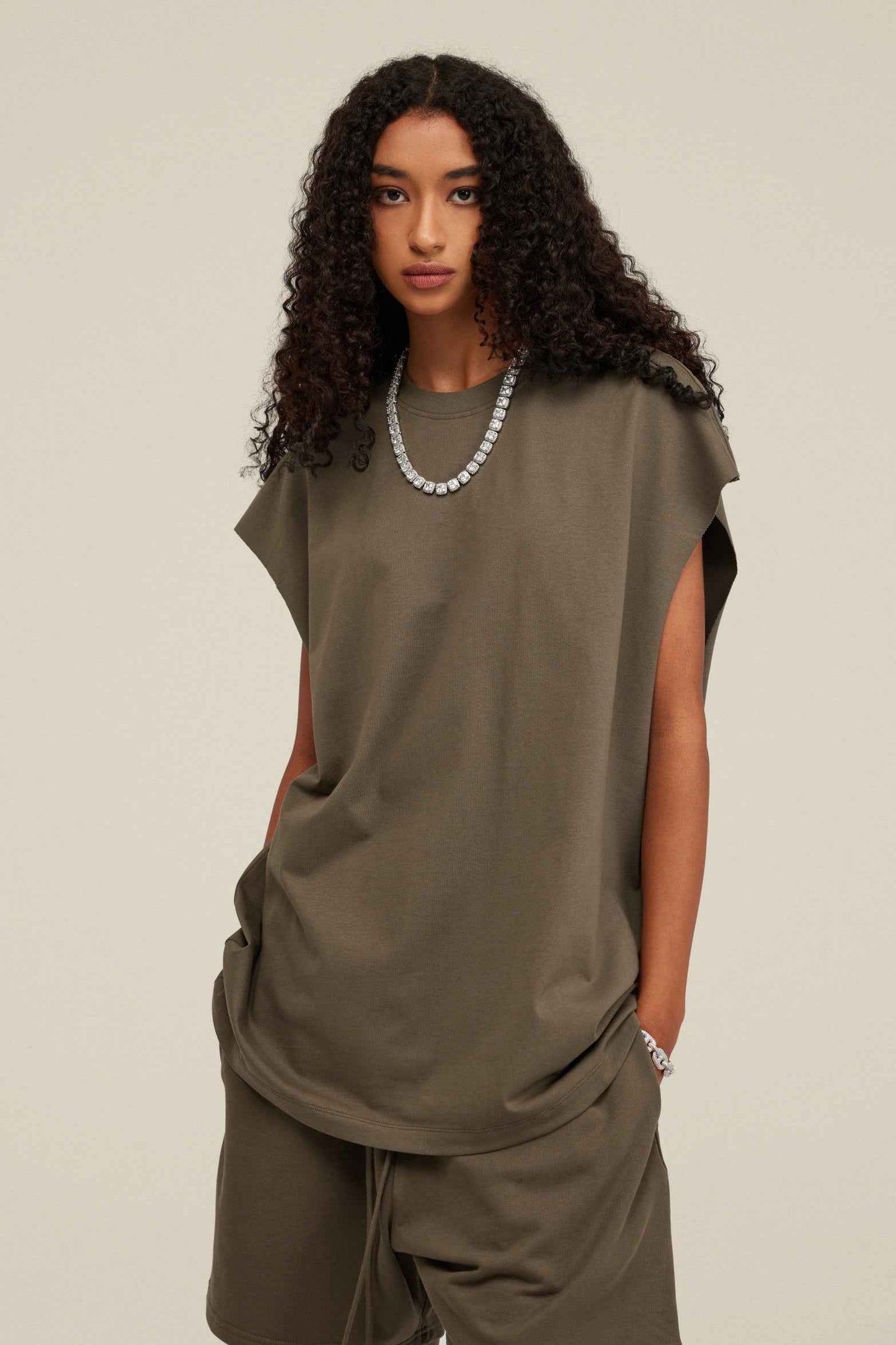 305GSM Unisex Earth-Tone Muscle Tee