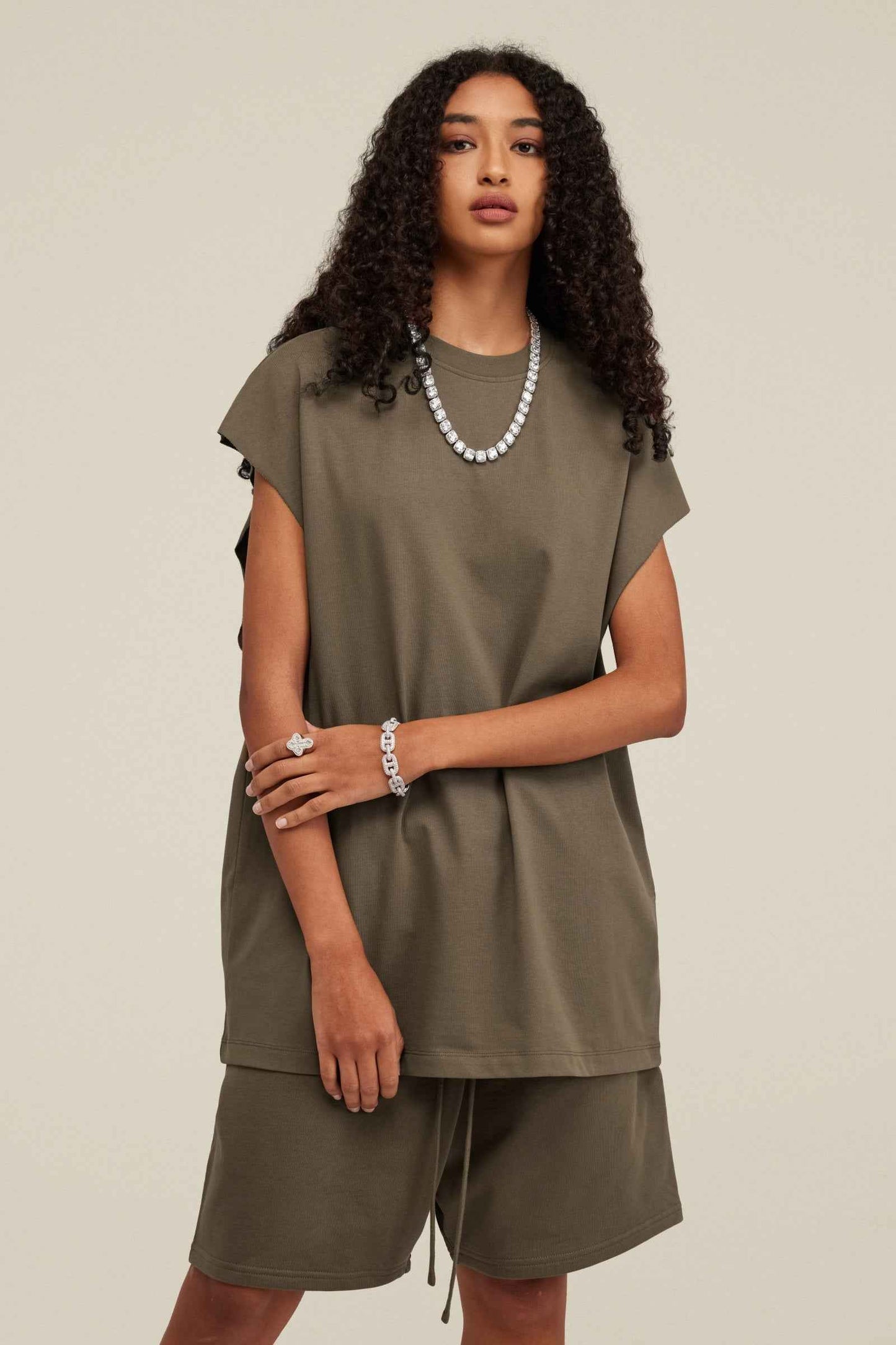 305GSM Unisex Earth-Tone Muscle Tee