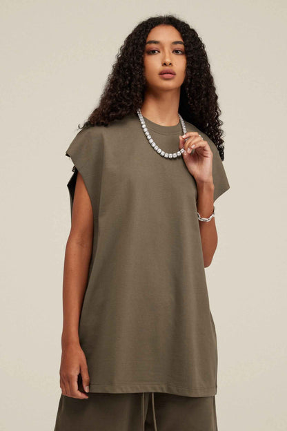 305GSM Unisex Earth-Tone Muscle Tee