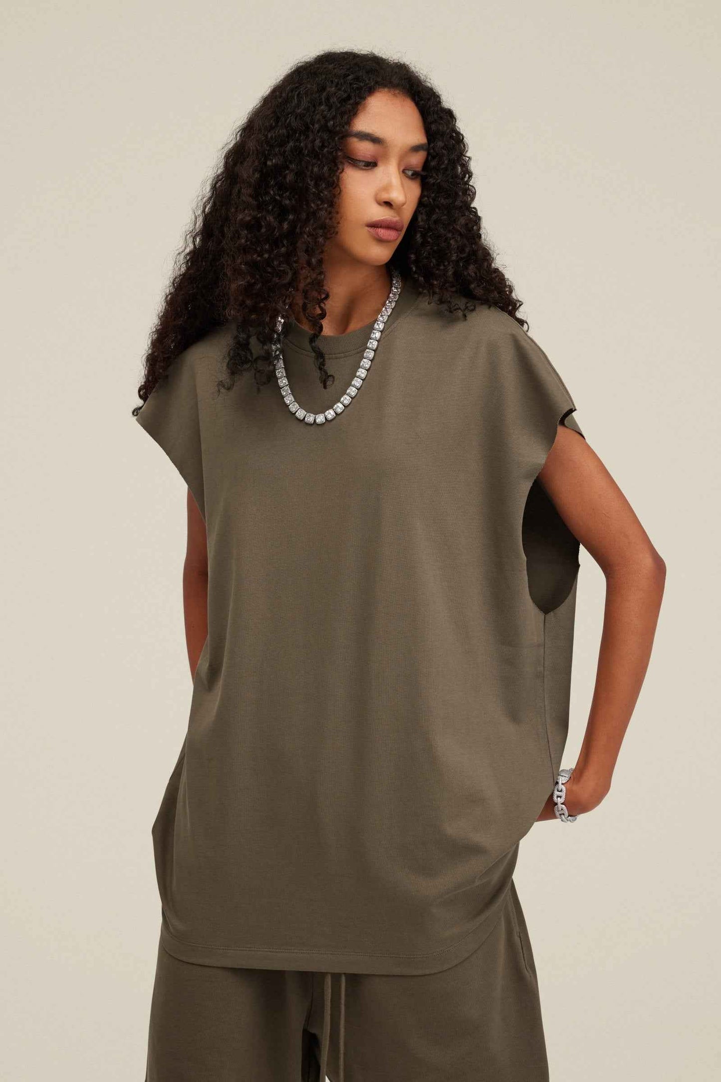 305GSM Unisex Earth-Tone Muscle Tee