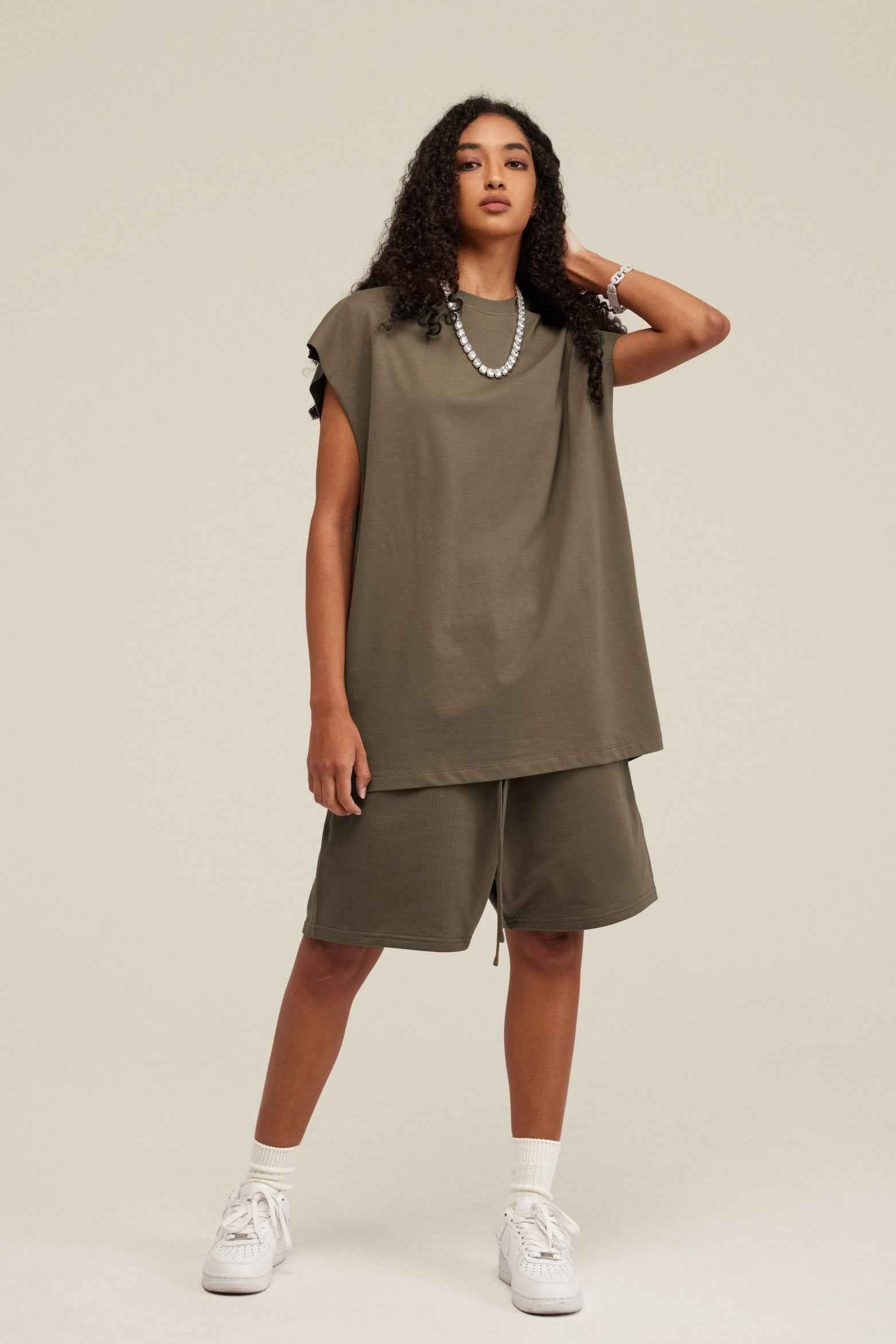 305GSM Unisex Earth-Tone Muscle Tee