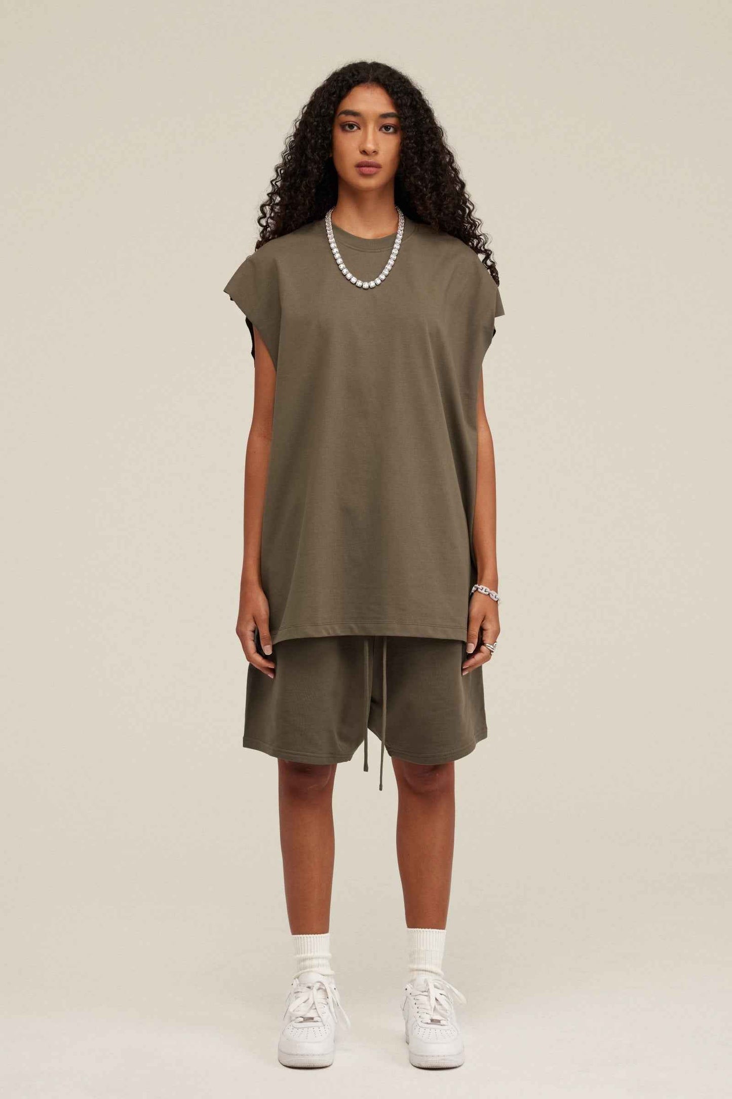305GSM Unisex Earth-Tone Muscle Tee
