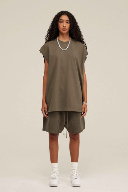 305GSM Unisex Earth-Tone Muscle Tee