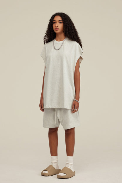 305GSM Unisex Earth-Tone Tank Top Light Grey