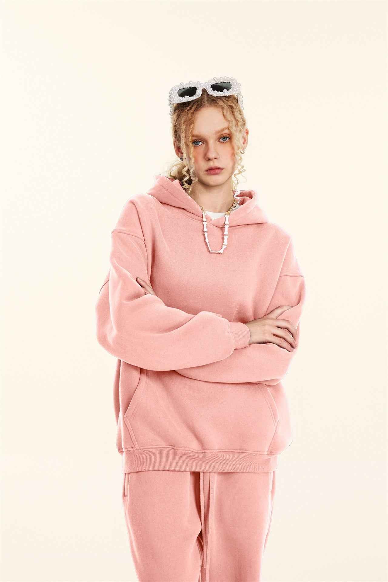 345GSM Women's Heavyweight Solid-Color Sweatshirt
