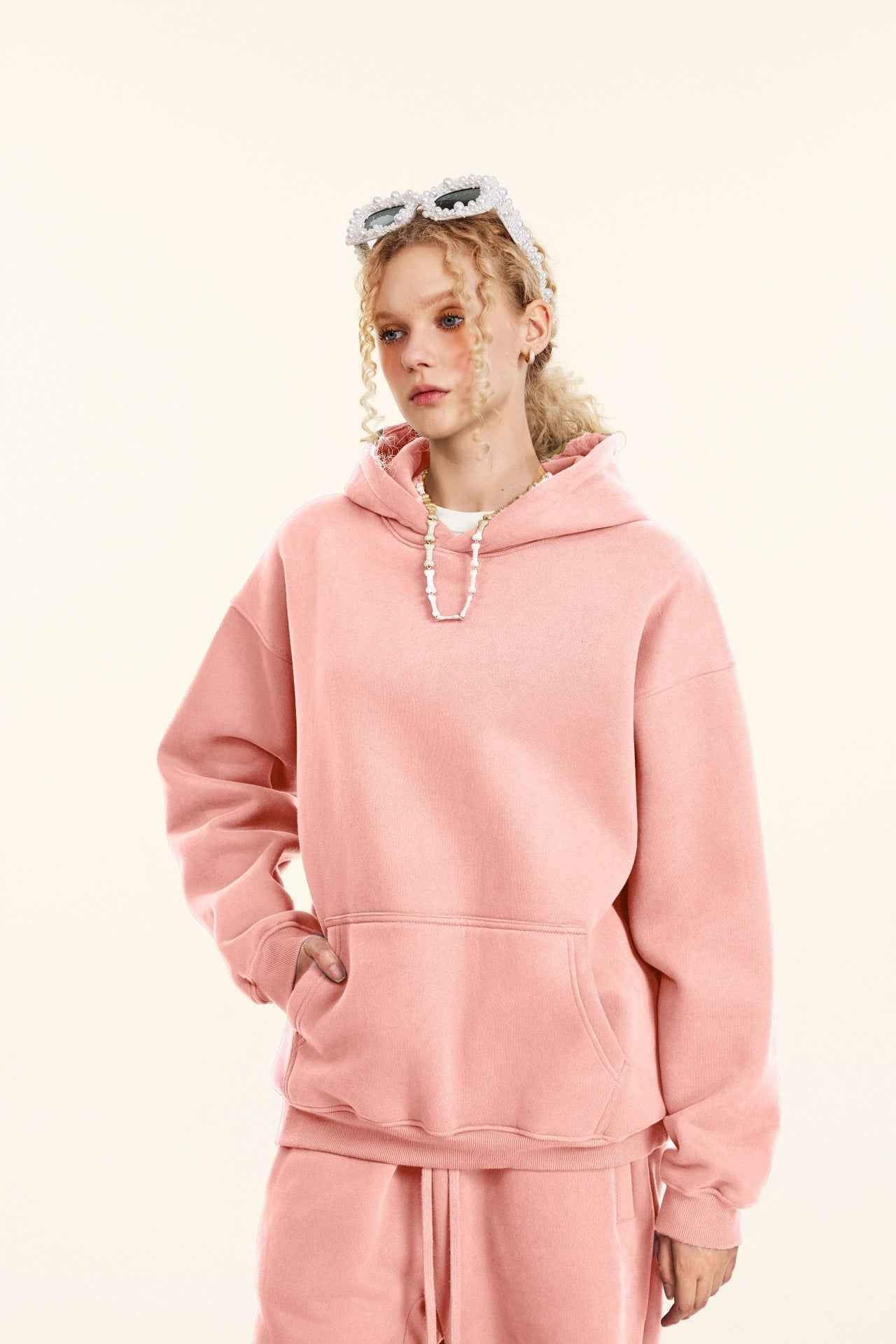 345GSM Women's Heavyweight Solid-Color Sweatshirt