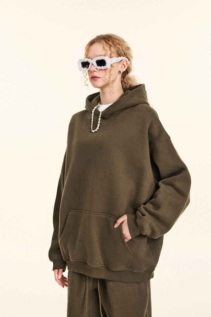 345GSM Women's Heavyweight Solid-Color Sweatshirt