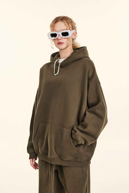 345GSM Women's Heavyweight Solid-Color Sweatshirt