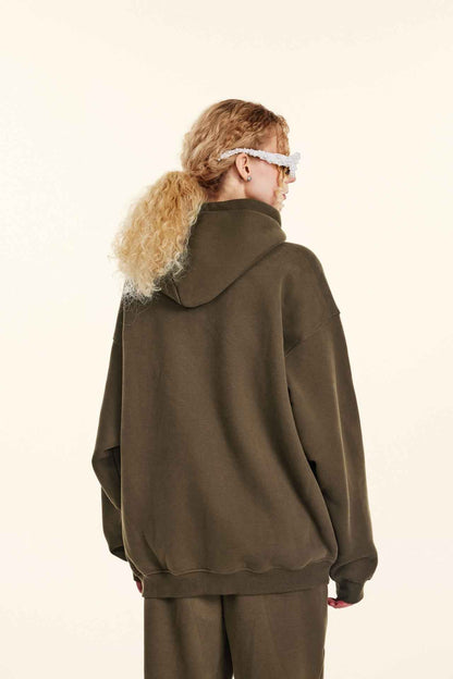345GSM Women's Heavyweight Solid-Color Sweatshirt