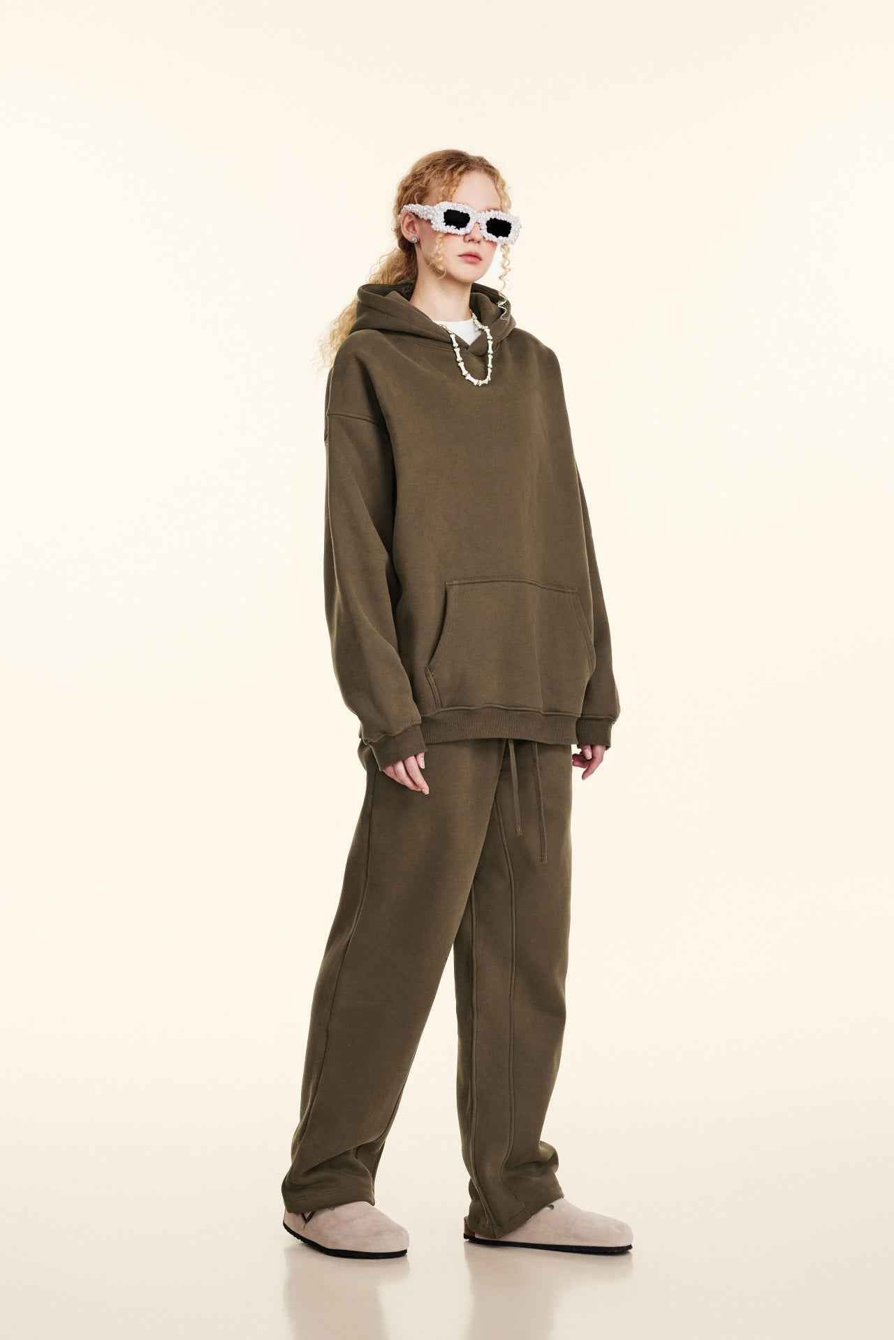 345GSM Women's Heavyweight Solid-Color Sweatshirt
