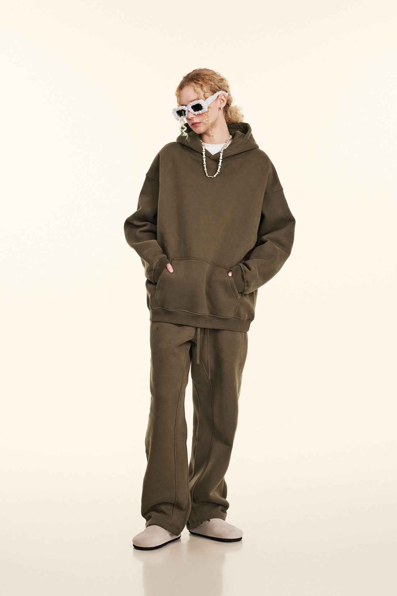 345GSM Women's Heavyweight Solid-Color Sweatshirt