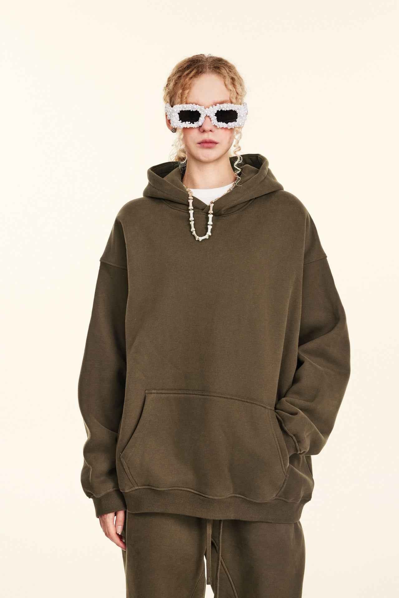 345GSM Women's Heavyweight Solid-Color Sweatshirt