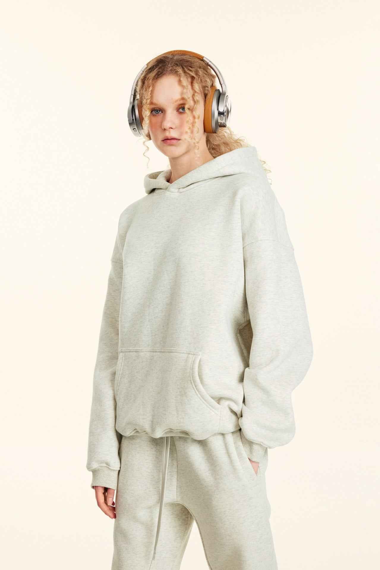 345GSM Women's Heavyweight Solid-Color Sweatshirt