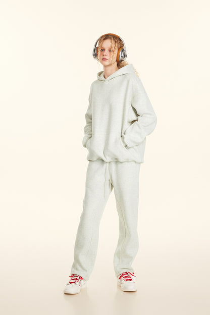 345GSM Women's Heavyweight Solid-Color Hoodie Oatmeal