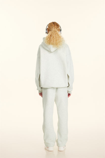 345GSM Women's Heavyweight Solid-Color Hoodie Oatmeal