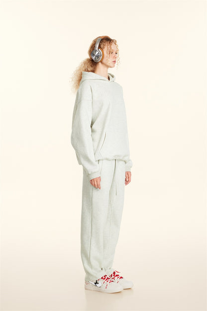 345GSM Women's Heavyweight Solid-Color Hoodie Oatmeal