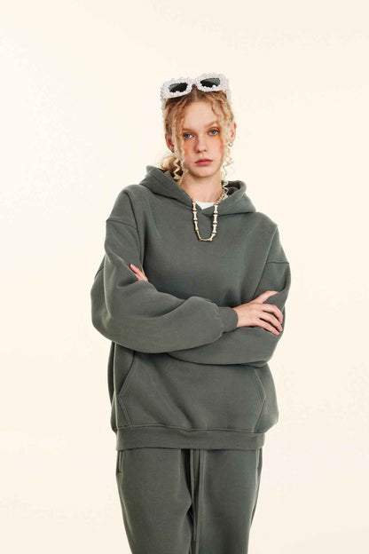 345GSM Women's Heavyweight Solid-Color Sweatshirt