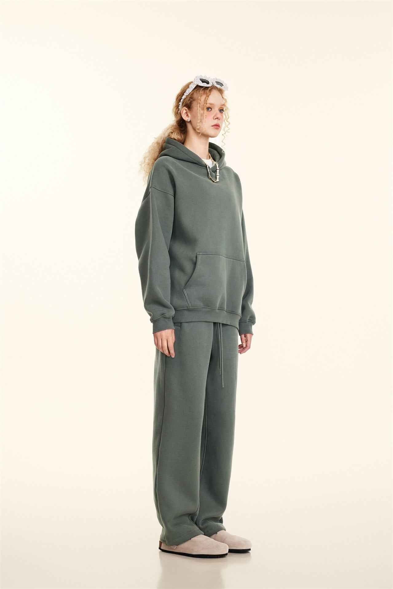 345GSM Women's Heavyweight Solid-Color Sweatshirt