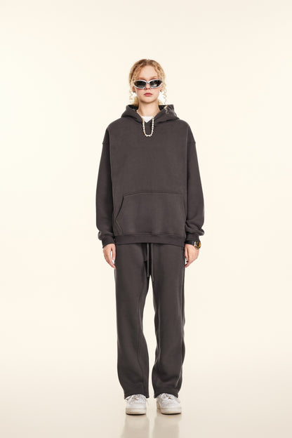 345GSM Women's Heavyweight Solid-Color Hoodie Plum Purple