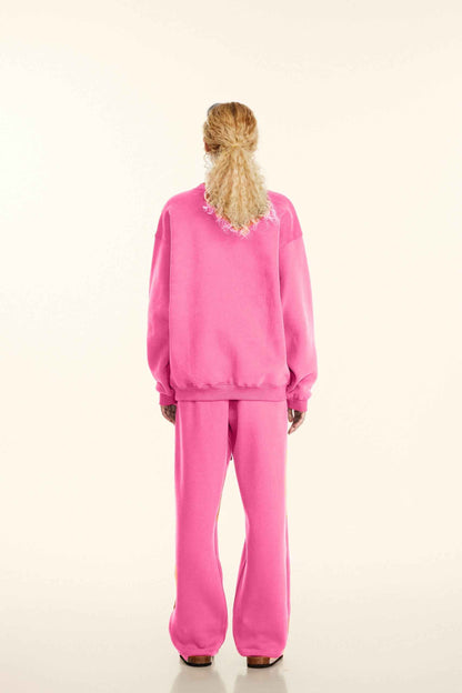 345GSM Women’s Solid-Color Crew Neck  Relaxed Fit Sweatshirt