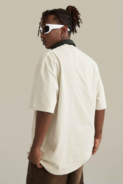 260GSM Unisex Heavyweight Re-Washed Distressed Crew Tee