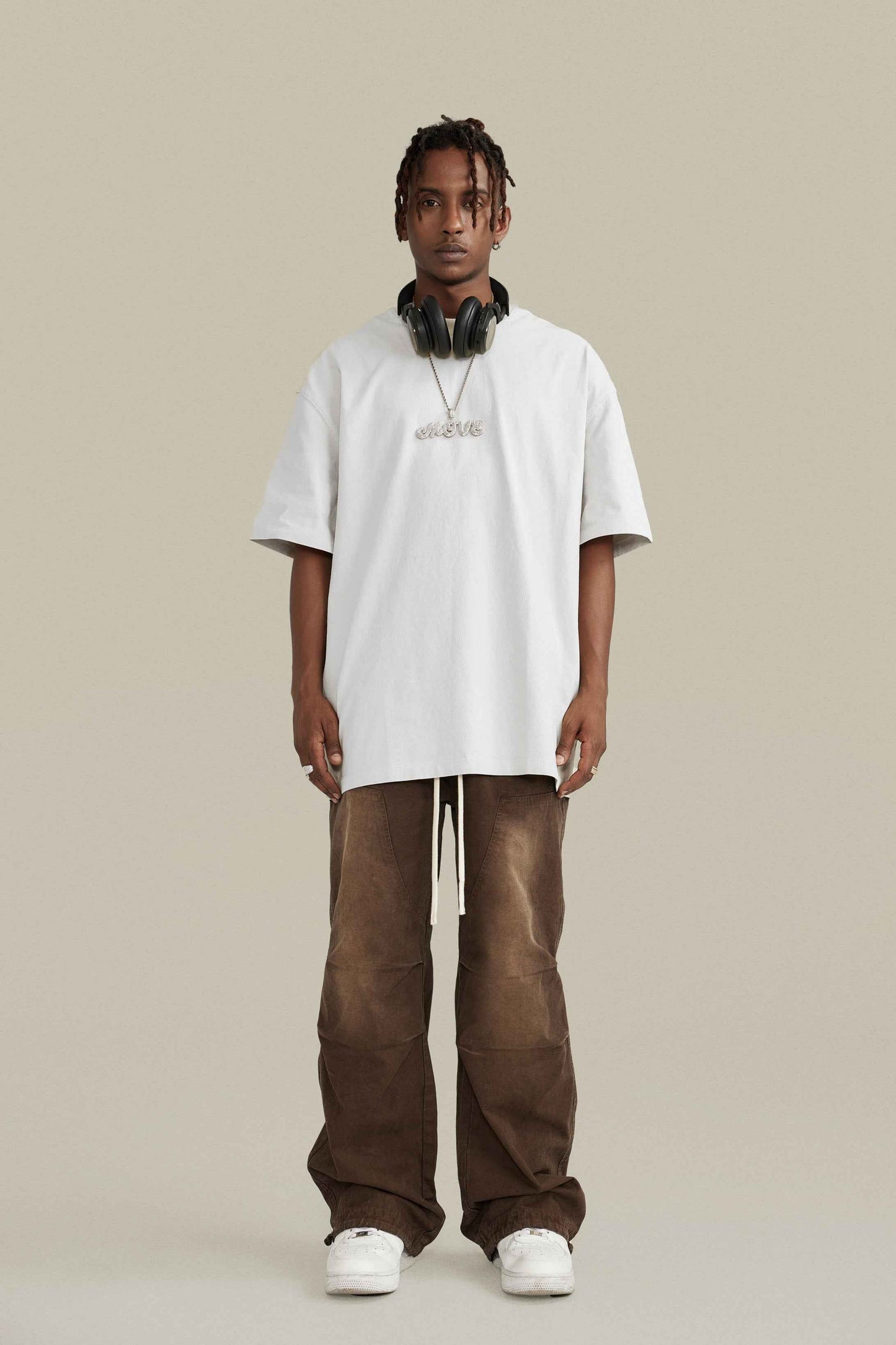 260GSM Unisex Heavyweight Re-Washed Distressed Crew Tee