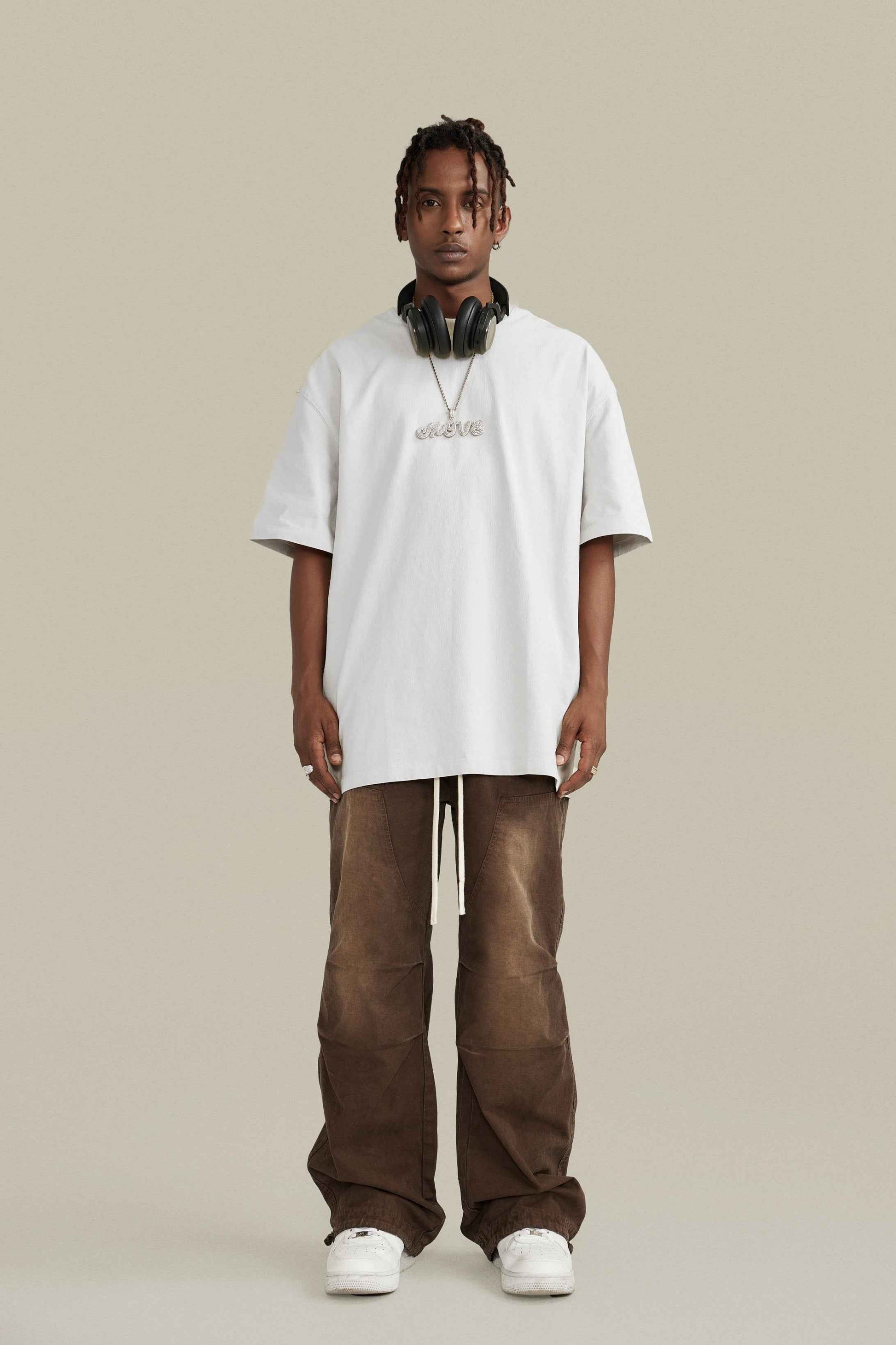 260GSM Unisex Heavyweight Re-Washed Distressed Crew Tee