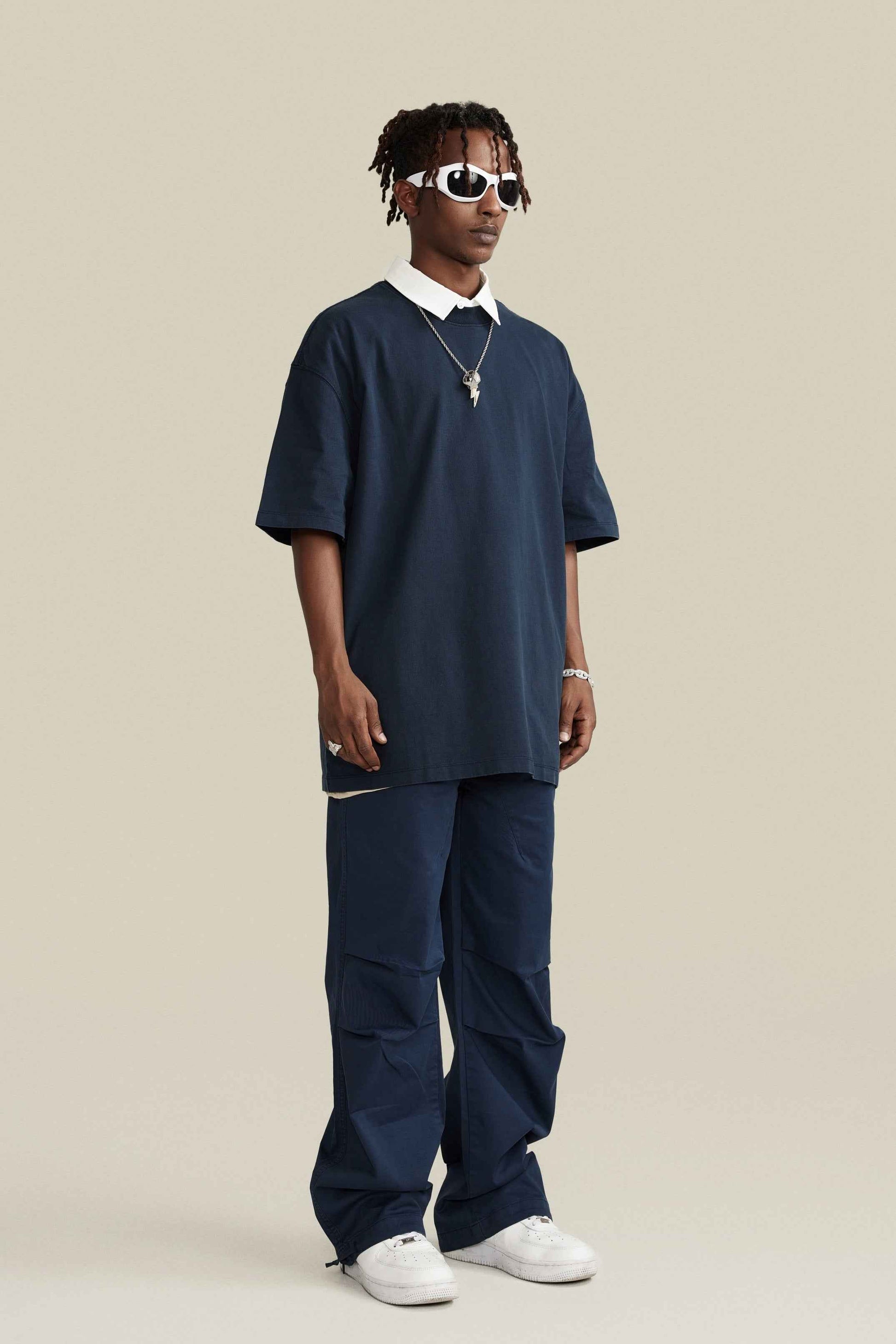 260GSM Unisex Heavyweight Re-Washed Distressed Crew Tee