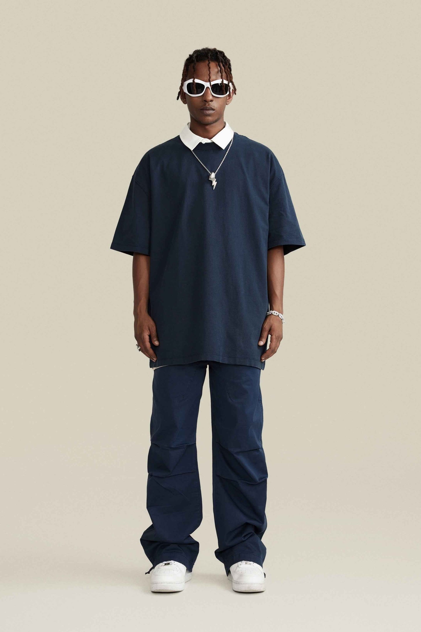 260GSM Unisex Heavyweight Re-Washed Distressed Crew Tee