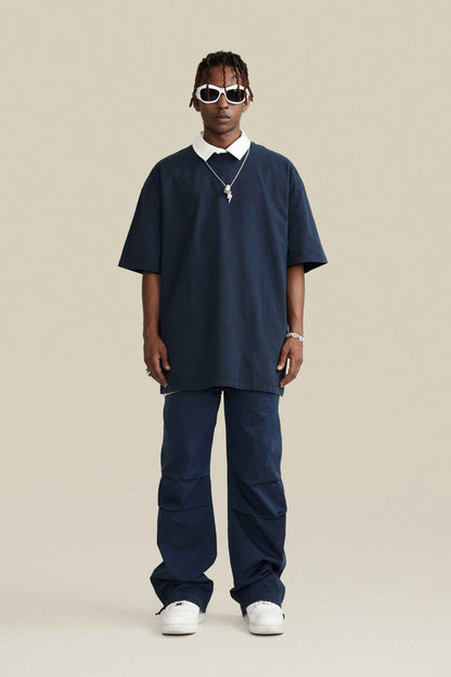 260GSM Unisex Heavyweight Re-Washed Distressed Crew Tee