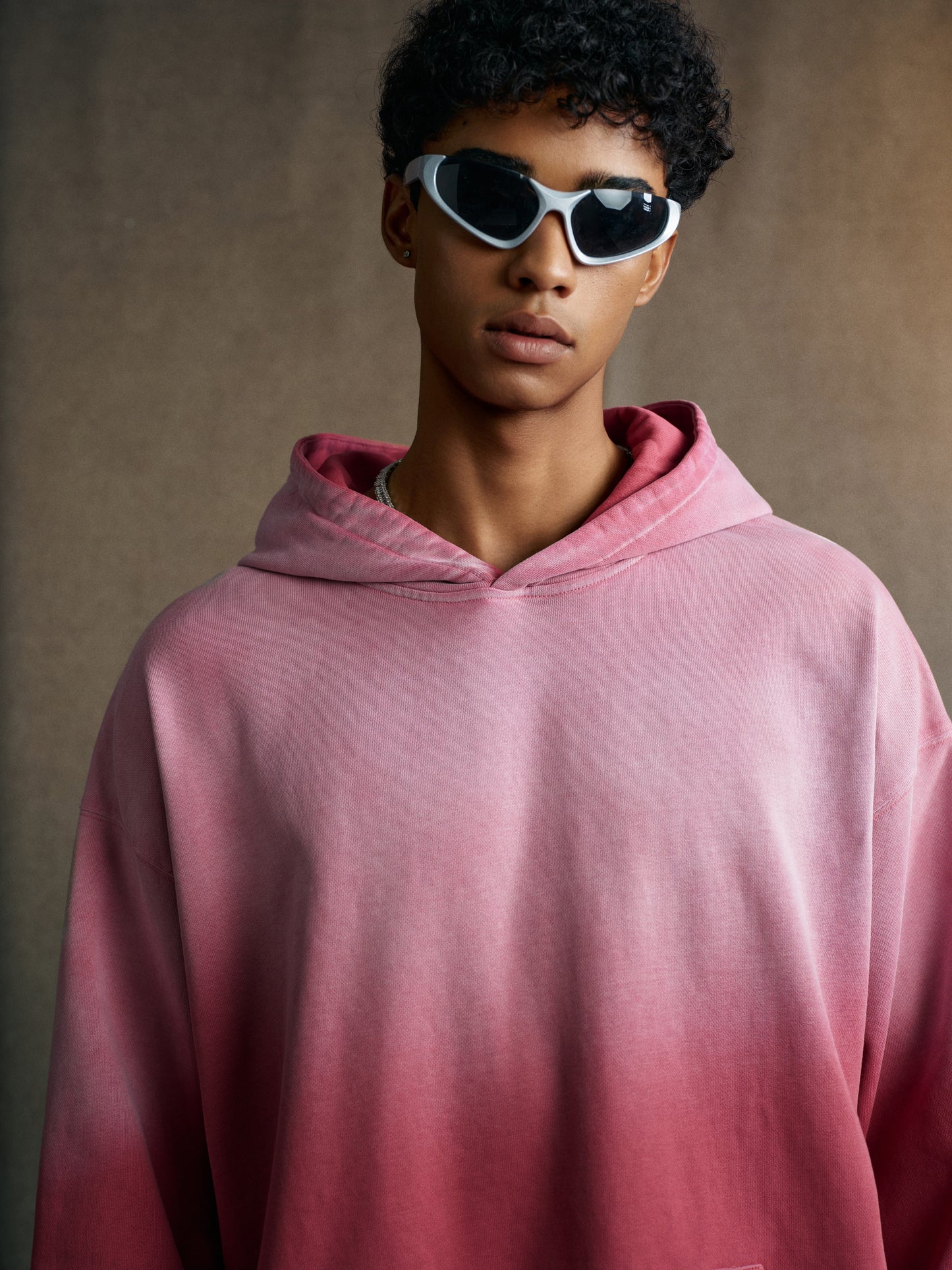 480GSM Unisex Monkey Wash Heavyweight French Terry Hoodie Vintage Faded Red