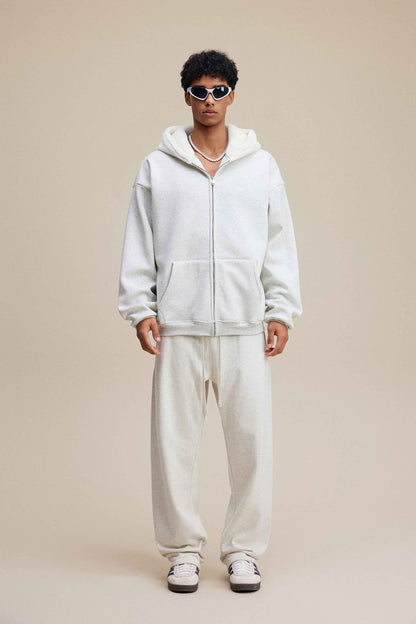 560GSM Unisex Composite Fleece Zip-Up Hoodie