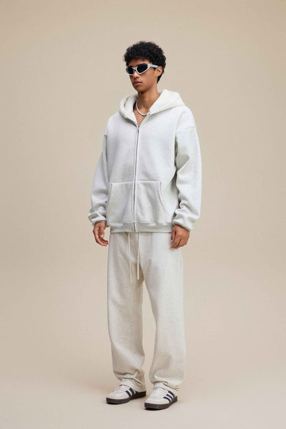 560GSM Unisex Composite Fleece Zip-Up Hoodie