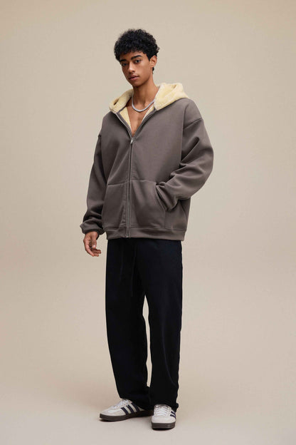 560GSM Unisex Composite Fleece Zip-Up Hoodie