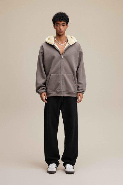 560GSM Unisex Composite Fleece Zip-Up Hoodie