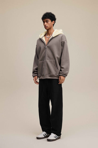 560GSM Unisex Composite Fleece Zip-Up Hoodie