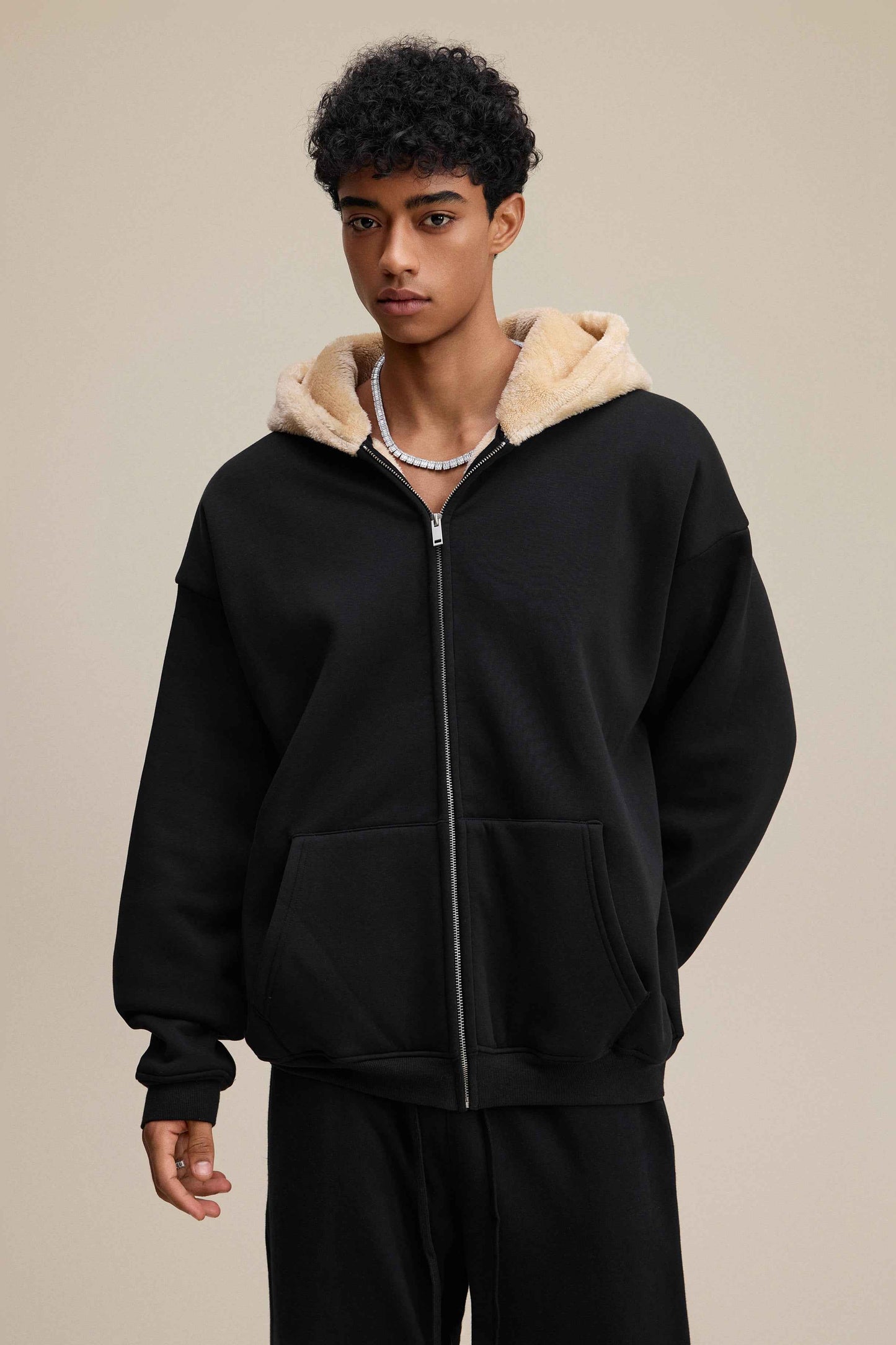 560GSM Unisex Composite Fleece Zip-Up Hoodie