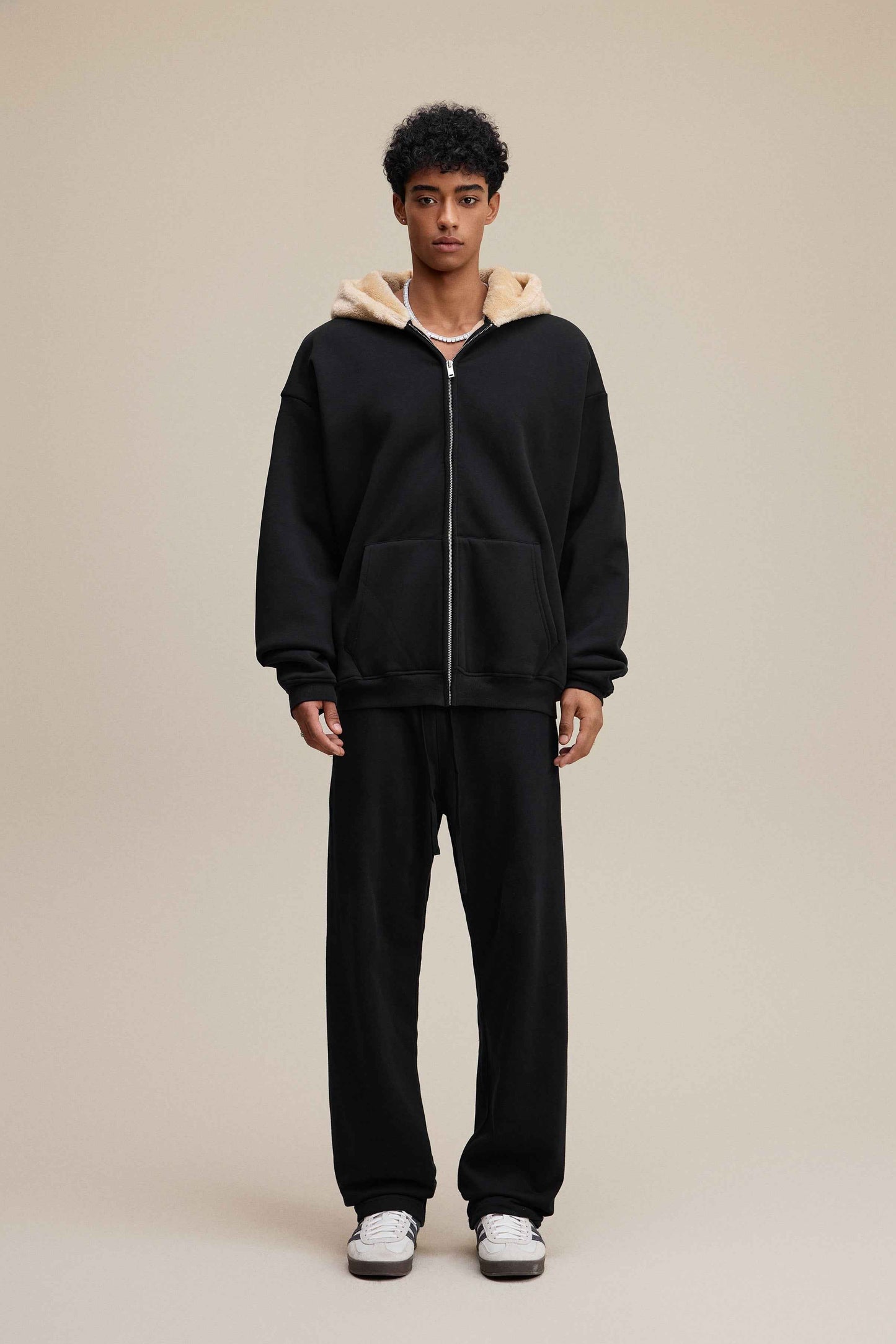 560GSM Unisex Composite Fleece Zip-Up Hoodie