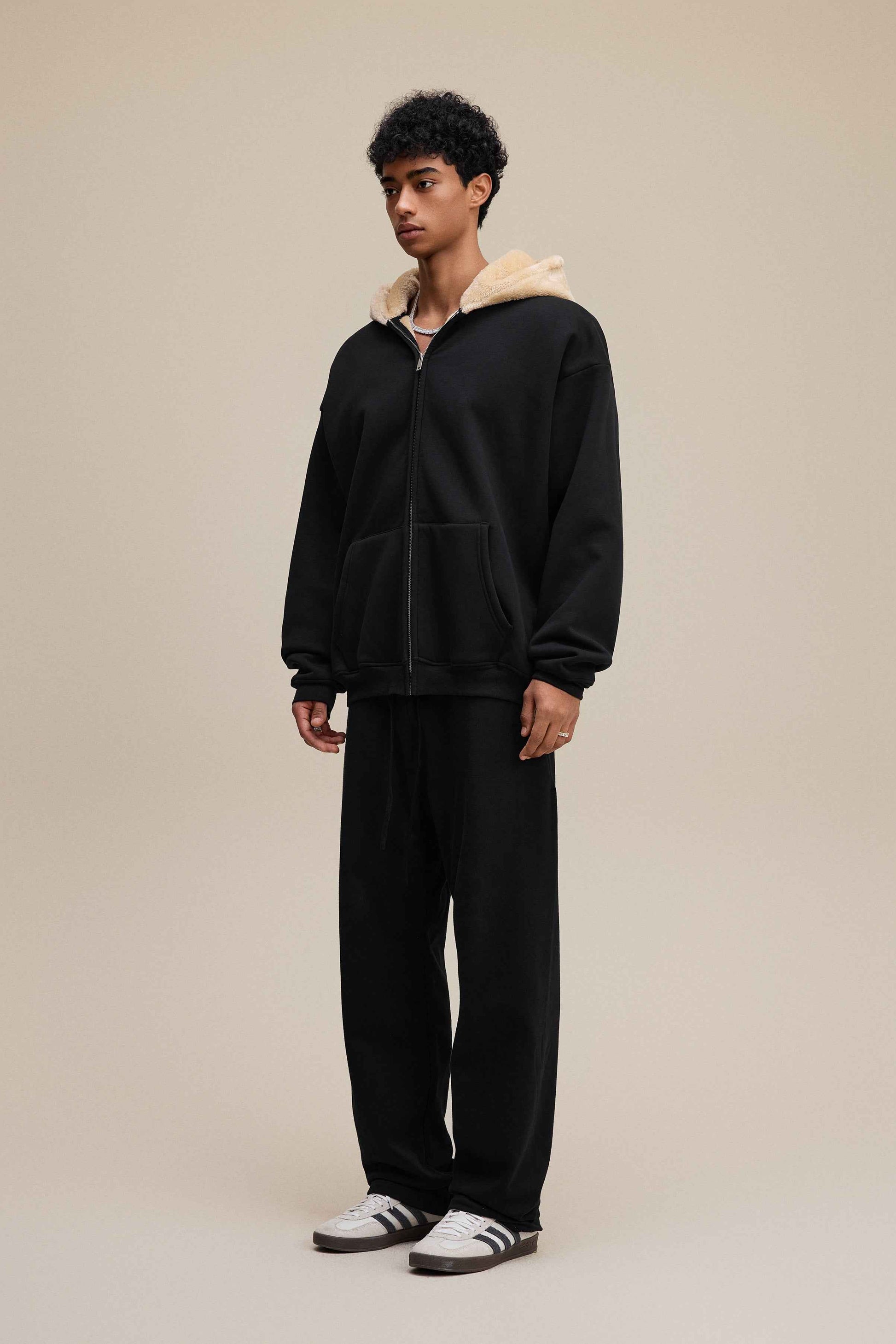560GSM Unisex Composite Fleece Zip-Up Hoodie