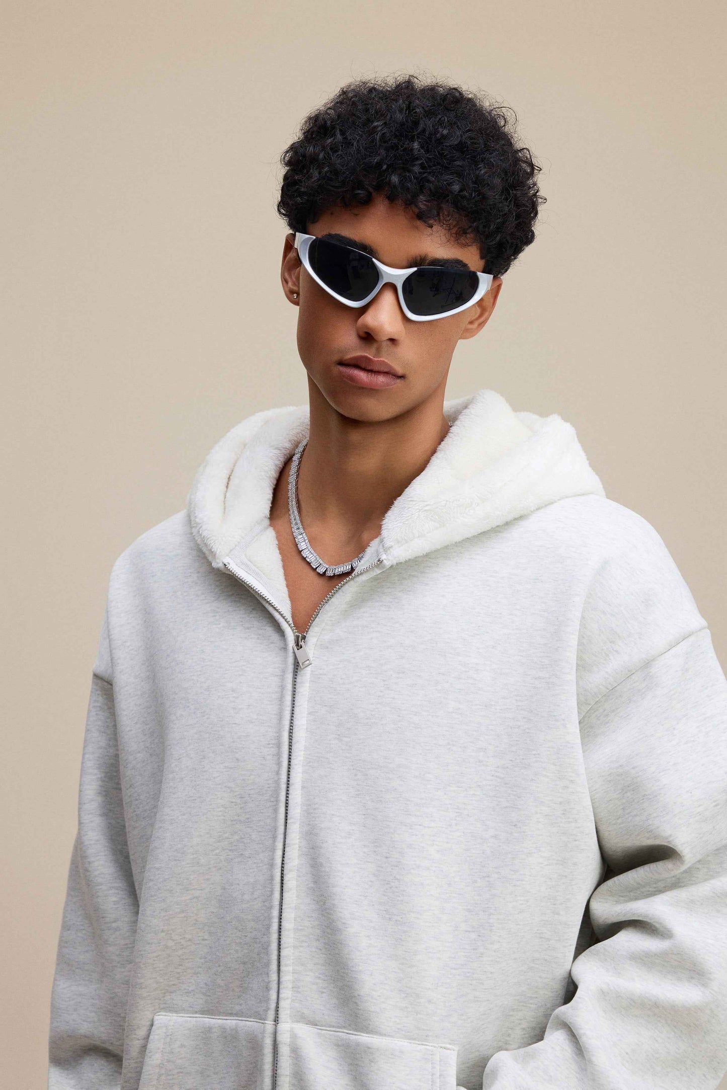 560GSM Unisex Composite Fleece Zip-Up Hoodie
