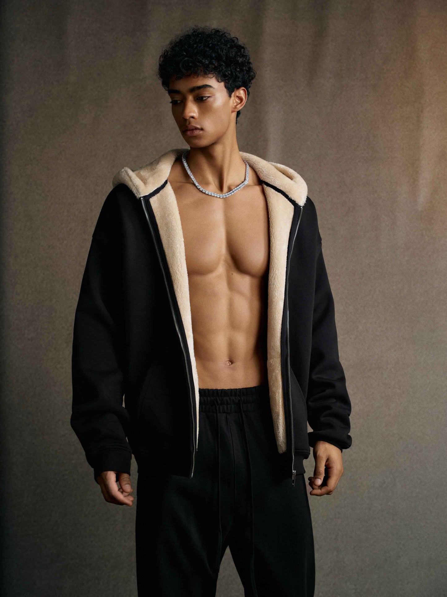 560GSM Unisex Composite Fleece Zip-Up Hoodie