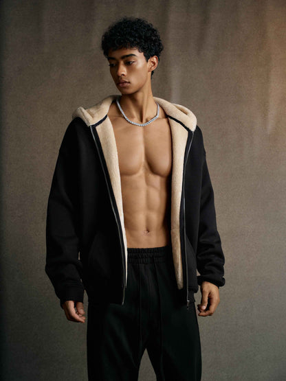 560GSM Unisex Composite Fleece Zip-Up Hoodie