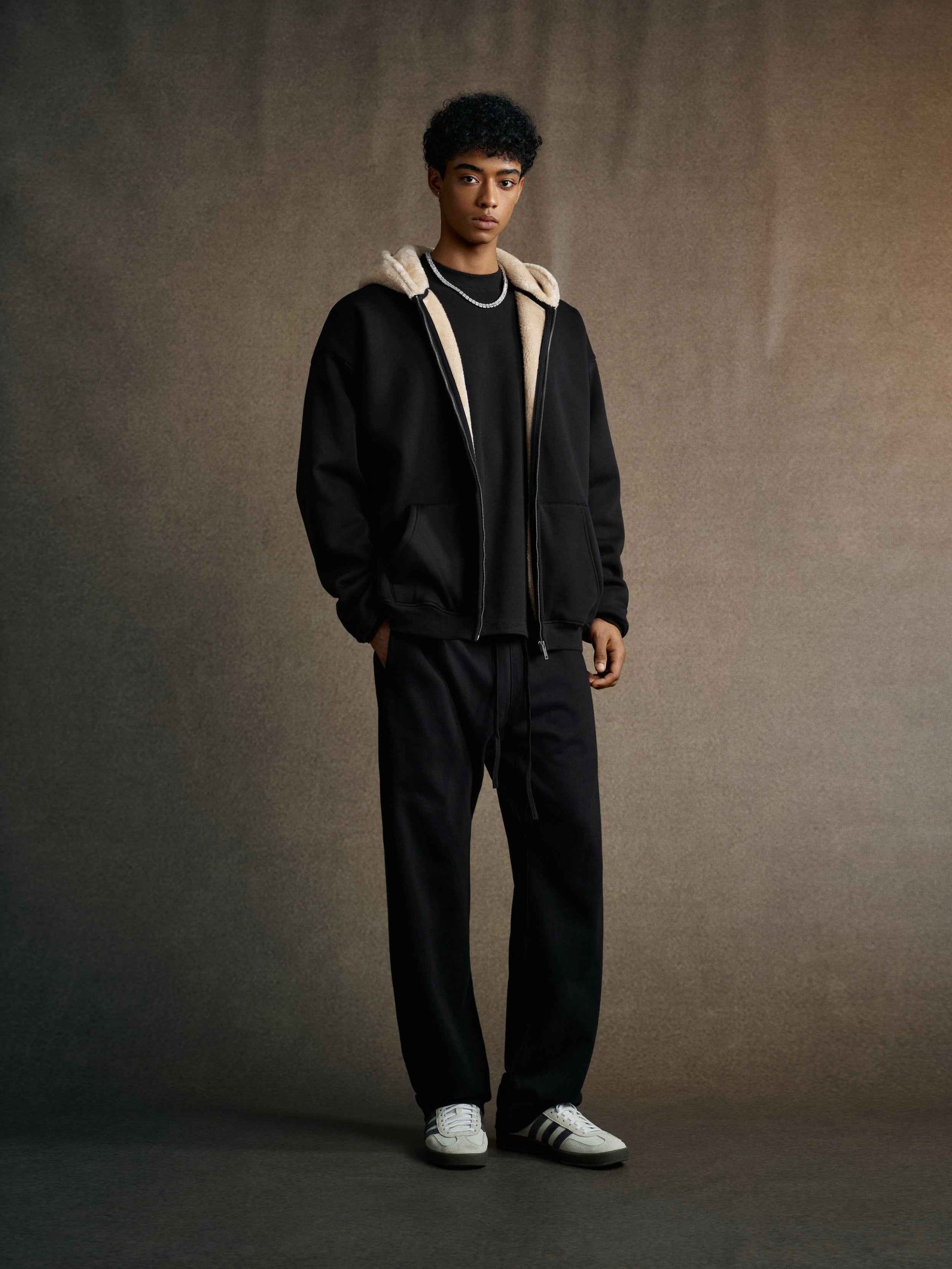 560GSM Unisex Composite Fleece Zip-Up Hoodie