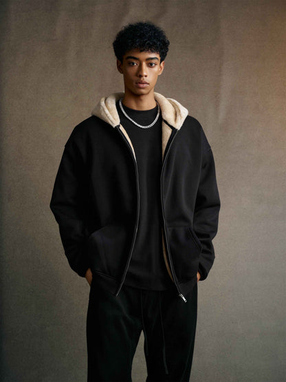 560GSM Unisex Composite Fleece Zip-Up Hoodie