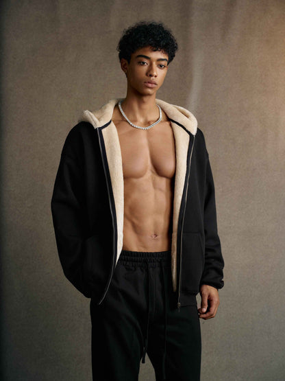 560GSM Unisex Composite Fleece Zip-Up Hoodie