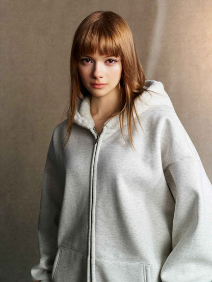 560GSM Unisex Composite Fleece Zip-Up Hoodie