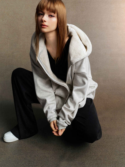 560GSM Unisex Composite Fleece Zip-Up Hoodie